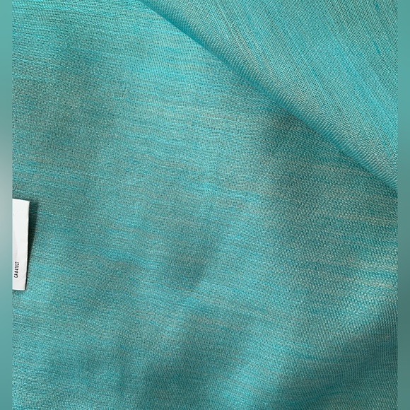 Women big scarf with trim in Teal & gold colour Laura in mint condition - Picture 6 of 8